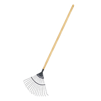 Carbon Steel Long Handled Lawn Leaf Rake 